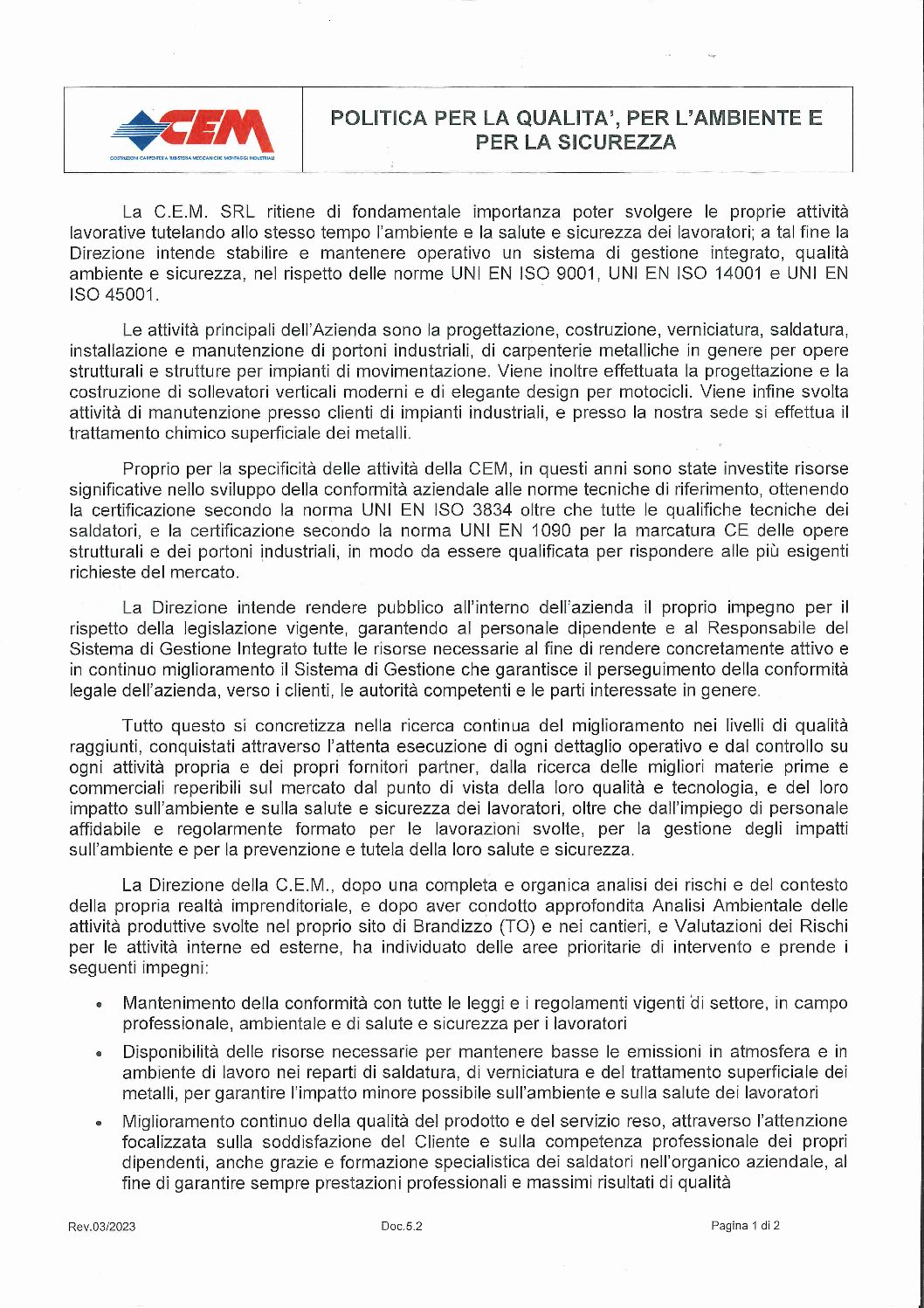 Politica qualità 11-23